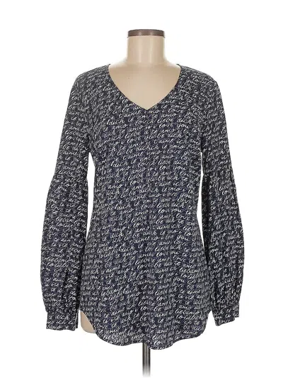 Pre-owned Cabi Long Sleeve Blouse In Blue