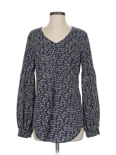 Pre-owned Cabi Long Sleeve Blouse In Blue