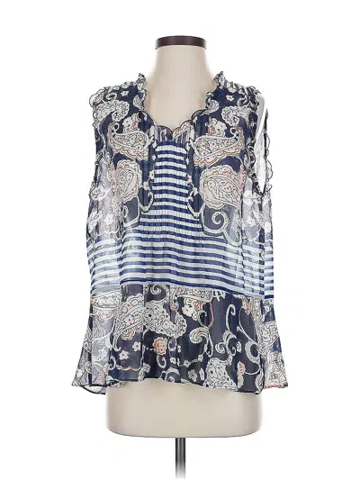 Pre-owned Cabi Long Sleeve Blouse In Blue