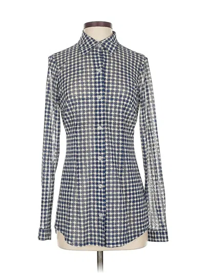 Pre-owned Cabi Long Sleeve Blouse In Blue