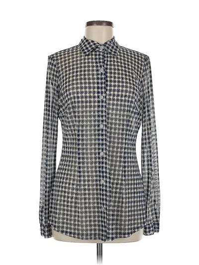 Pre-owned Cabi Long Sleeve Blouse In Blue