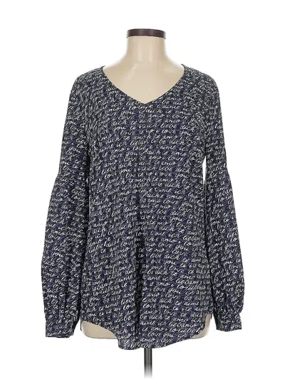 Pre-owned Cabi Long Sleeve Blouse In Blue