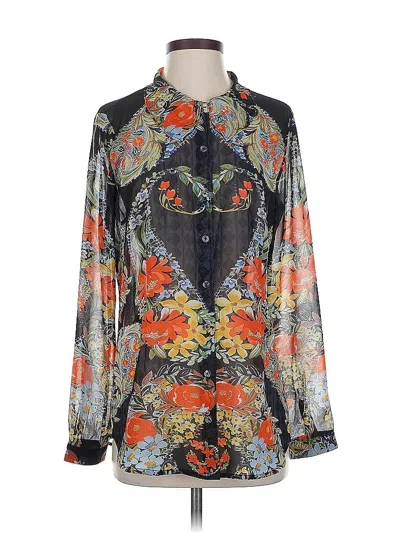 Pre-owned Cabi Long Sleeve Blouse In Blue