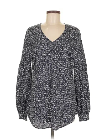 Pre-owned Cabi Long Sleeve Blouse In Blue