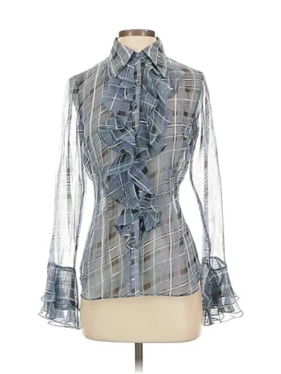 Pre-owned Cabi Long Sleeve Blouse In Blue