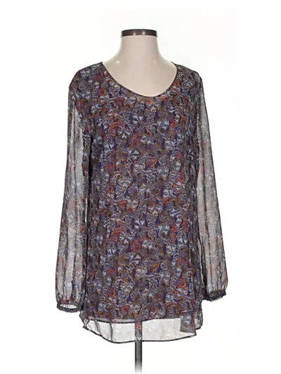 Pre-owned Cabi Long Sleeve Blouse In Blue