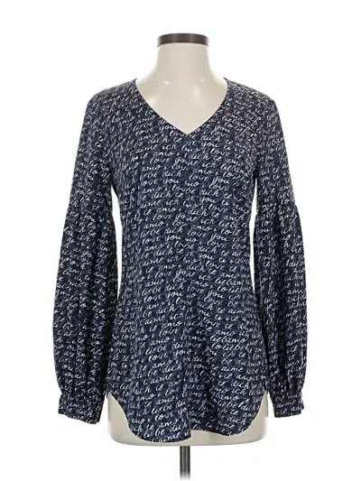 Pre-owned Cabi Long Sleeve Blouse In Blue