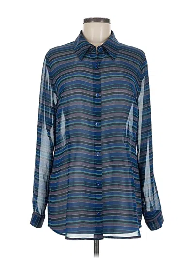 Pre-owned Cabi Long Sleeve Blouse In Blue