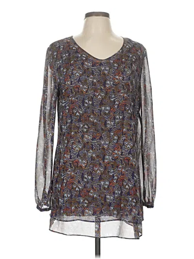 Pre-owned Cabi Long Sleeve Blouse In Blue