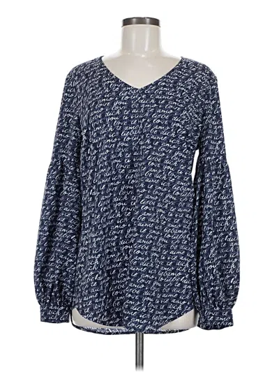 Pre-owned Cabi Long Sleeve Blouse In Blue