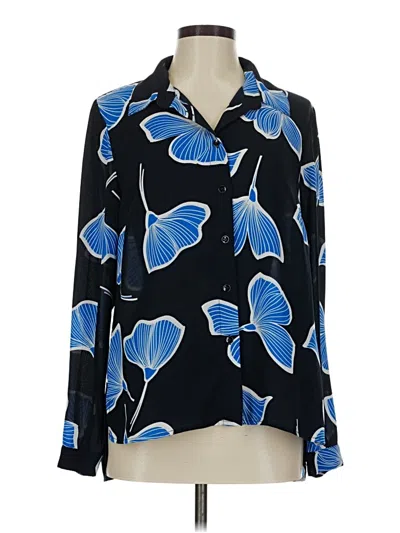 Pre-owned Cabi Long Sleeve Blouse In Blue