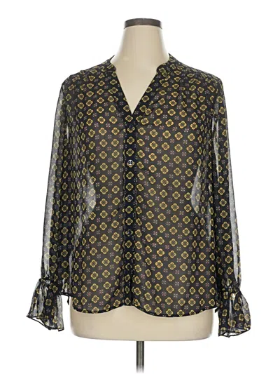 Pre-owned Cabi Long Sleeve Blouse In Blue