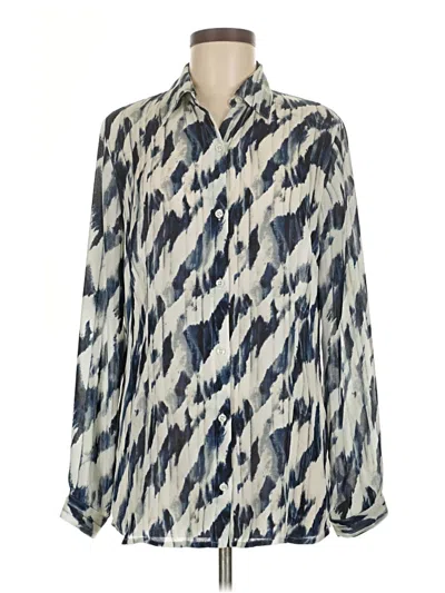 Pre-owned Cabi Long Sleeve Blouse In Blue