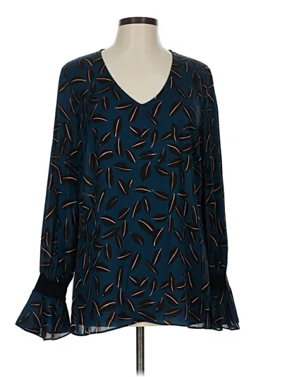 Pre-owned Cabi Long Sleeve Blouse In Blue