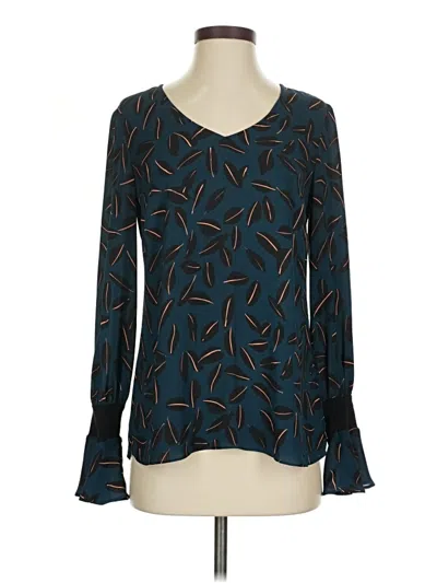 Pre-owned Cabi Long Sleeve Blouse In Blue
