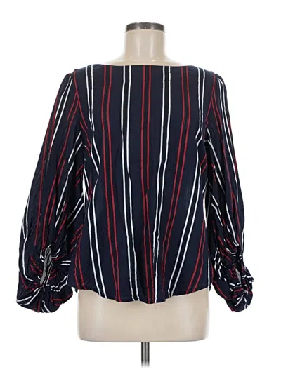 Pre-owned Cabi Long Sleeve Blouse In Blue