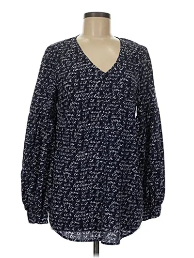 Pre-owned Cabi Long Sleeve Blouse In Blue
