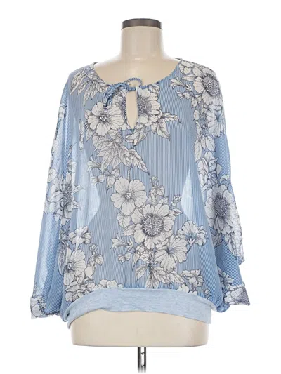 Pre-owned Cabi Long Sleeve Blouse In Blue