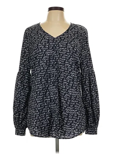 Pre-owned Cabi Long Sleeve Blouse In Blue