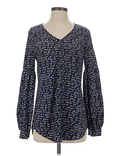 Pre-owned Cabi Long Sleeve Blouse In Blue