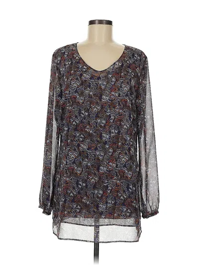 Pre-owned Cabi Long Sleeve Blouse In Blue