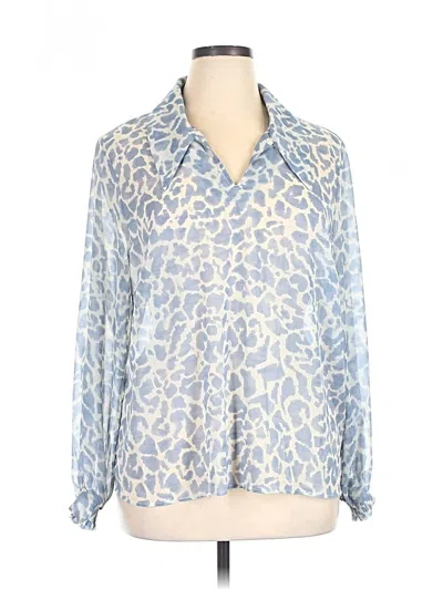 Pre-owned Cabi Long Sleeve Blouse In Blue