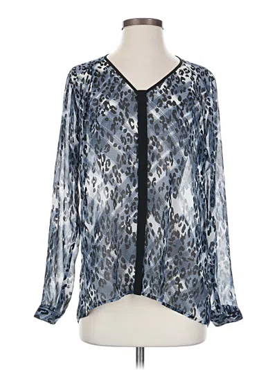 Pre-owned Cabi Long Sleeve Blouse In Blue