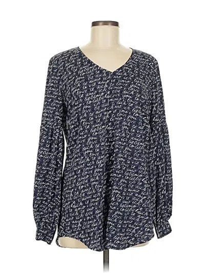 Pre-owned Cabi Long Sleeve Blouse In Blue