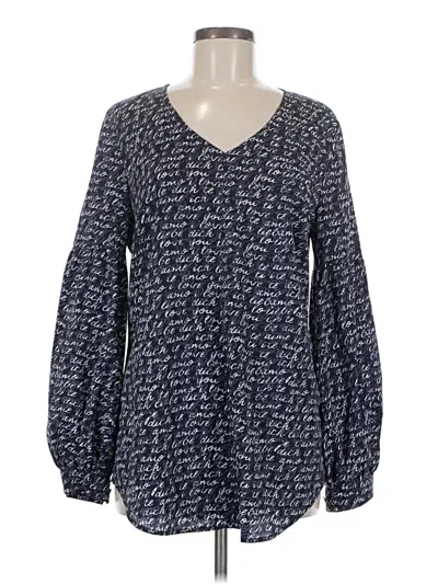 Pre-owned Cabi Long Sleeve Blouse In Blue