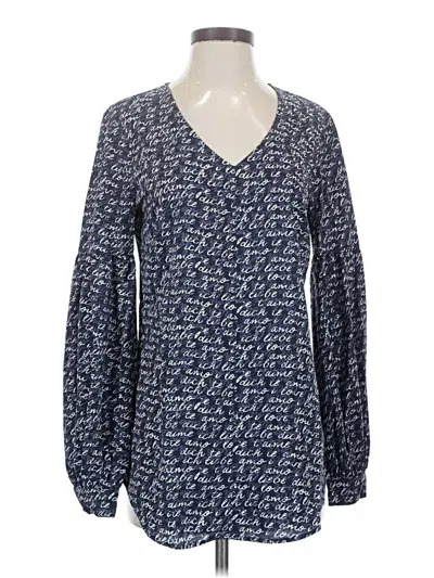 Pre-owned Cabi Long Sleeve Blouse In Blue