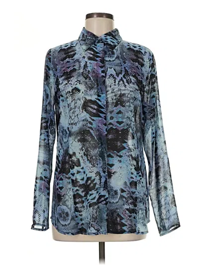 Pre-owned Cabi Long Sleeve Blouse In Blue
