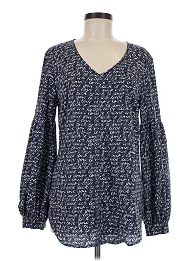Pre-owned Cabi Long Sleeve Blouse In Blue