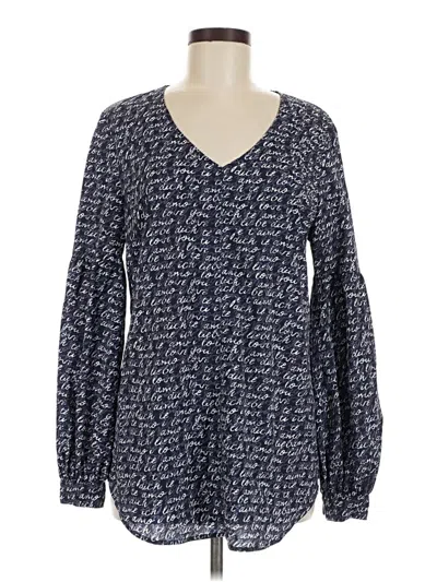 Pre-owned Cabi Long Sleeve Blouse In Blue