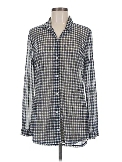 Pre-owned Cabi Long Sleeve Blouse In Blue