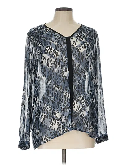 Pre-owned Cabi Long Sleeve Blouse In Blue