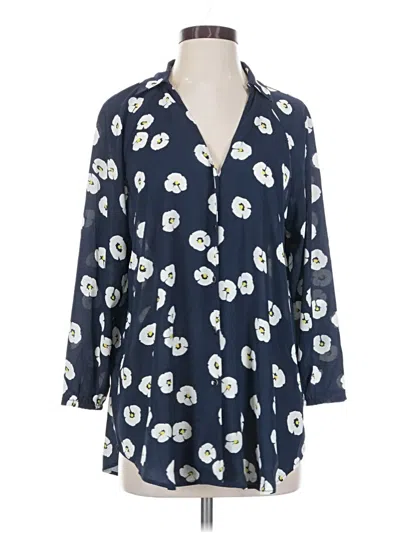 Pre-owned Cabi Long Sleeve Blouse In Blue