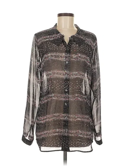 Pre-owned Cabi Long Sleeve Blouse In Brown