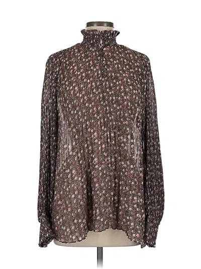 Pre-owned Cabi Long Sleeve Blouse In Brown