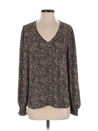 Pre-owned Cabi Long Sleeve Blouse In Brown