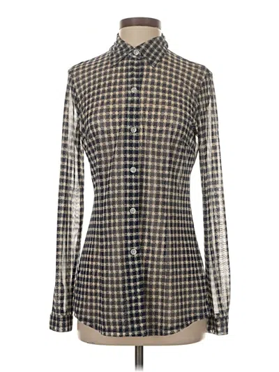 Pre-owned Cabi Long Sleeve Blouse In Brown