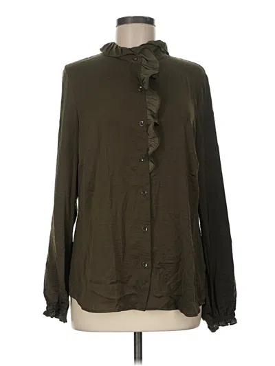 Pre-owned Cabi Long Sleeve Blouse In Brown