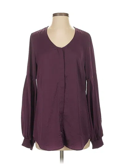 Pre-owned Cabi Long Sleeve Blouse In Burgundy