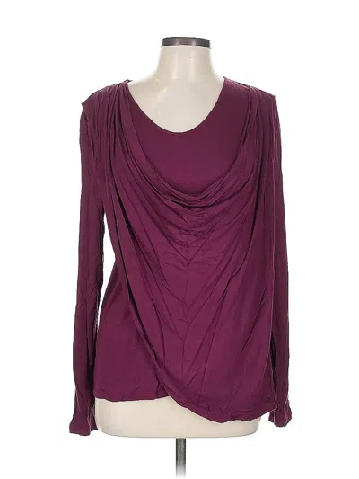 Pre-owned Cabi Long Sleeve Blouse In Burgundy