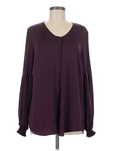 Pre-owned Cabi Long Sleeve Blouse In Burgundy