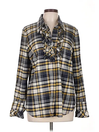 Pre-owned Cabi Long Sleeve Blouse In Gold