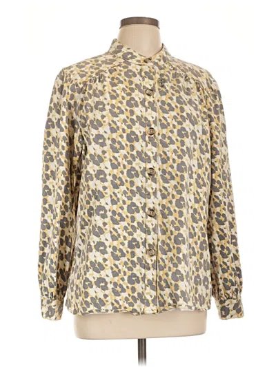 Pre-owned Cabi Long Sleeve Blouse In Gold