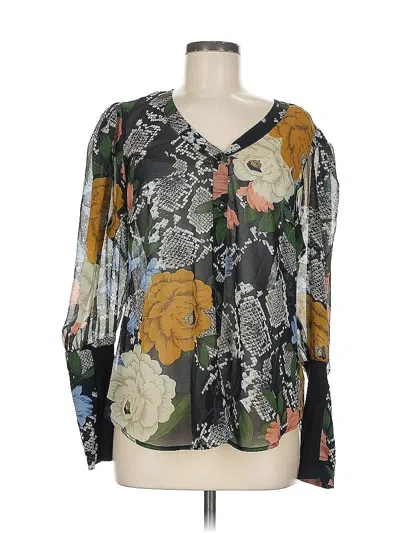 Pre-owned Cabi Long Sleeve Blouse In Gray