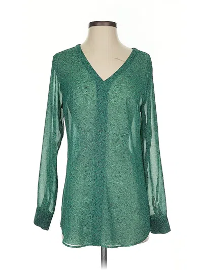 Pre-owned Cabi Long Sleeve Blouse In Green