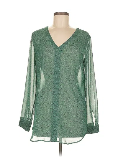 Pre-owned Cabi Long Sleeve Blouse In Green