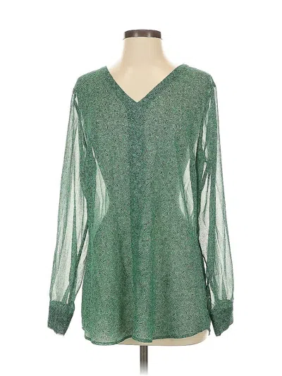 Pre-owned Cabi Long Sleeve Blouse In Green